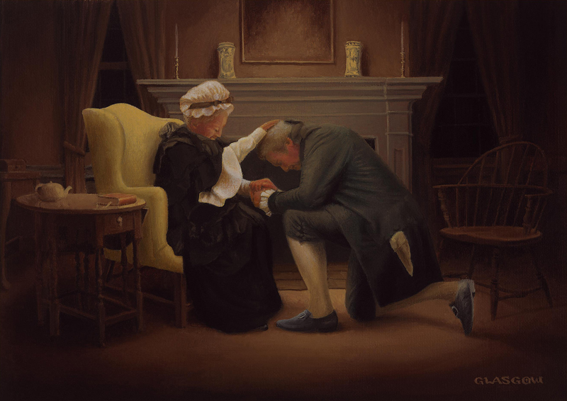 Mary Washington Blessing George Washington before his inaguration, 1789, Fredericksburg, VA